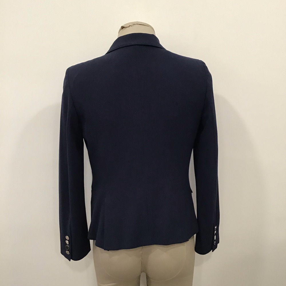 Tahari Blazer Womens Size M Navy Blue Tailored 3-Button Professional Jacket - Picture 3 of 14